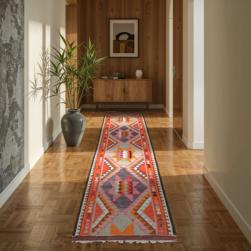 Vintage Tribal Kilim Runner - 3'  x 9' 4" (36" x 112") - K0077293