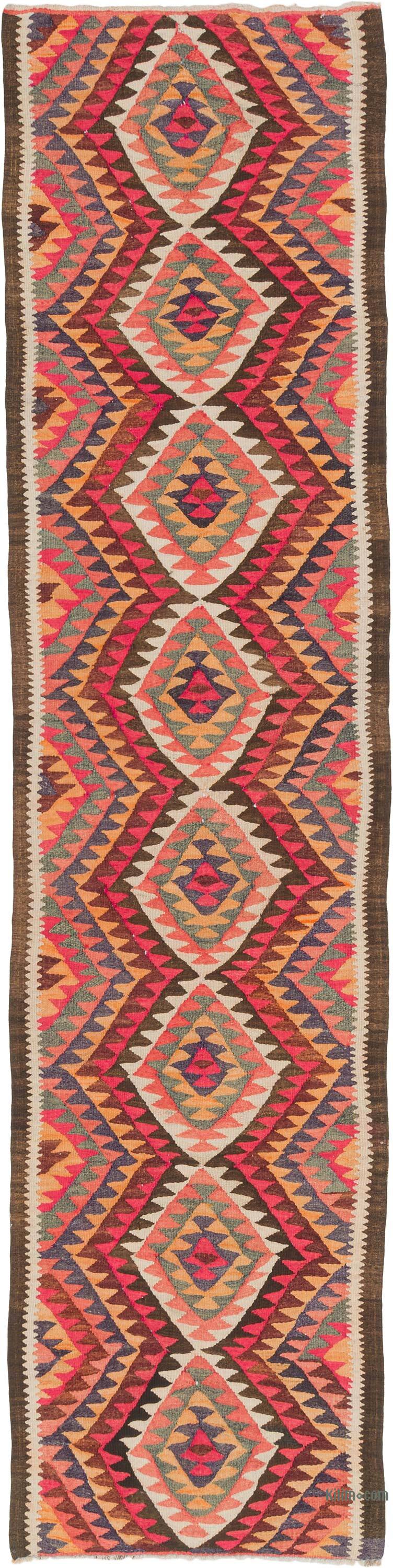 Vintage Tribal Kilim Runner - 2' 9" x 11' 4" (33" x 136") - K0077295