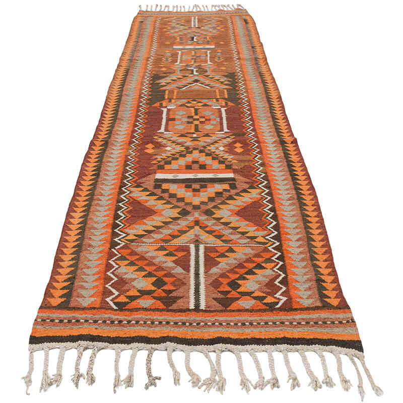 Vintage Tribal Kilim Runner - 2' 11" x 11' 6" (35" x 138") - K0077309