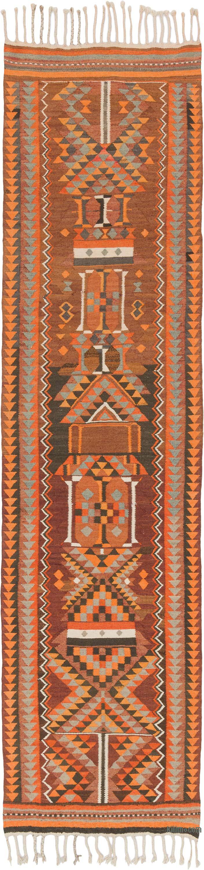 Vintage Tribal Kilim Runner - 2' 11" x 11' 6" (35" x 138") - K0077309