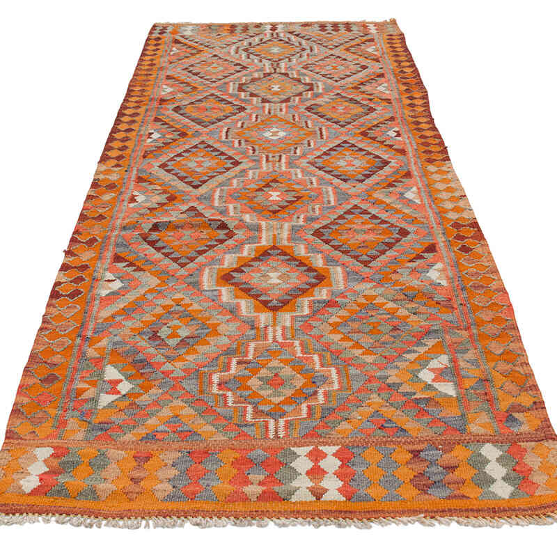 Vintage Tribal Kilim Runner - 3' 2" x 9' 7" (38" x 115") - K0077311