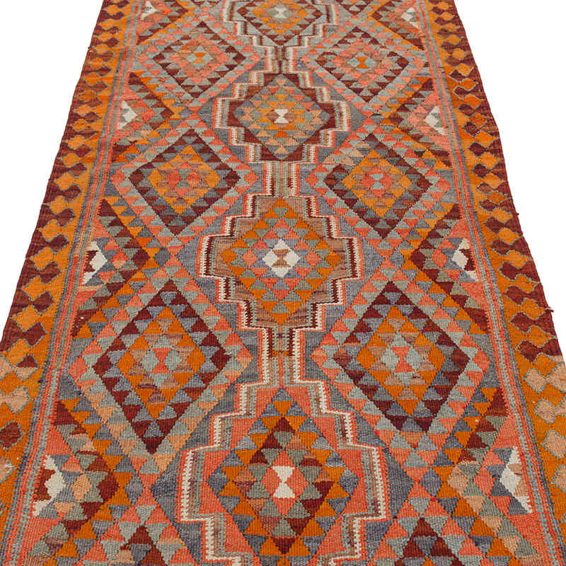 Vintage Tribal Kilim Runner - 3' 2" x 9' 7" (38" x 115") - K0077311