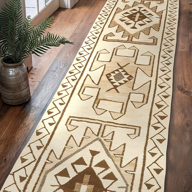 Vintage Tribal Kilim Runner - 3' 1" x 11' 3" (37" x 135") - K0077316