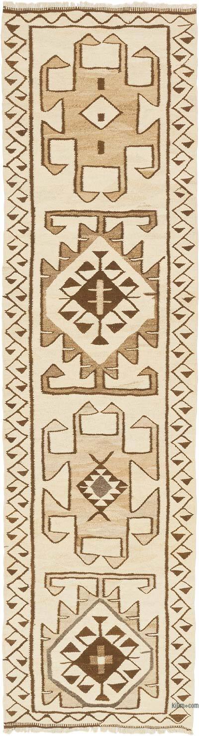 Vintage Tribal Kilim Runner - 3' 1" x 11' 3" (37" x 135")