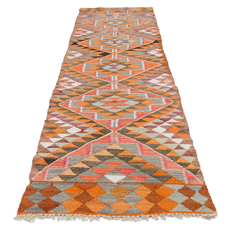 Vintage Tribal Kilim Runner - 2' 6" x 9' 9" (30" x 117") - K0077318