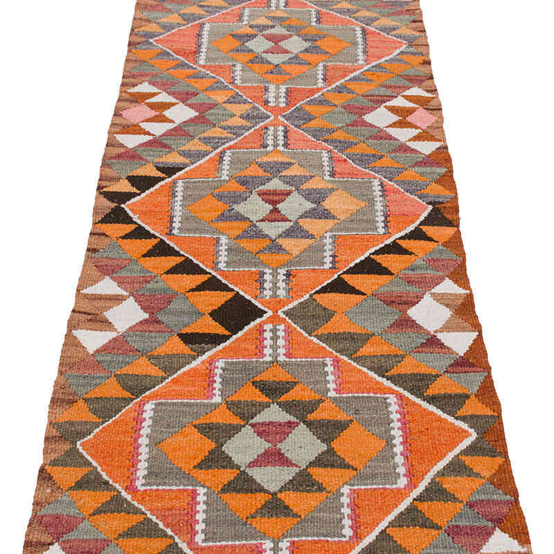 Vintage Tribal Kilim Runner - 2' 6" x 9' 9" (30" x 117") - K0077318