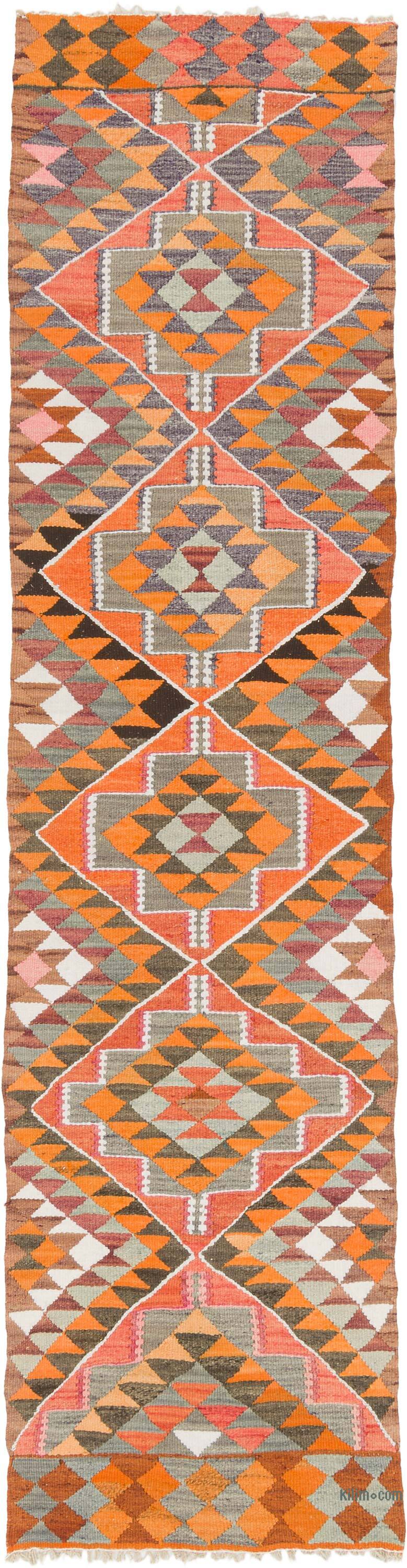 Vintage Tribal Kilim Runner - 2' 6" x 9' 9" (30" x 117") - K0077318