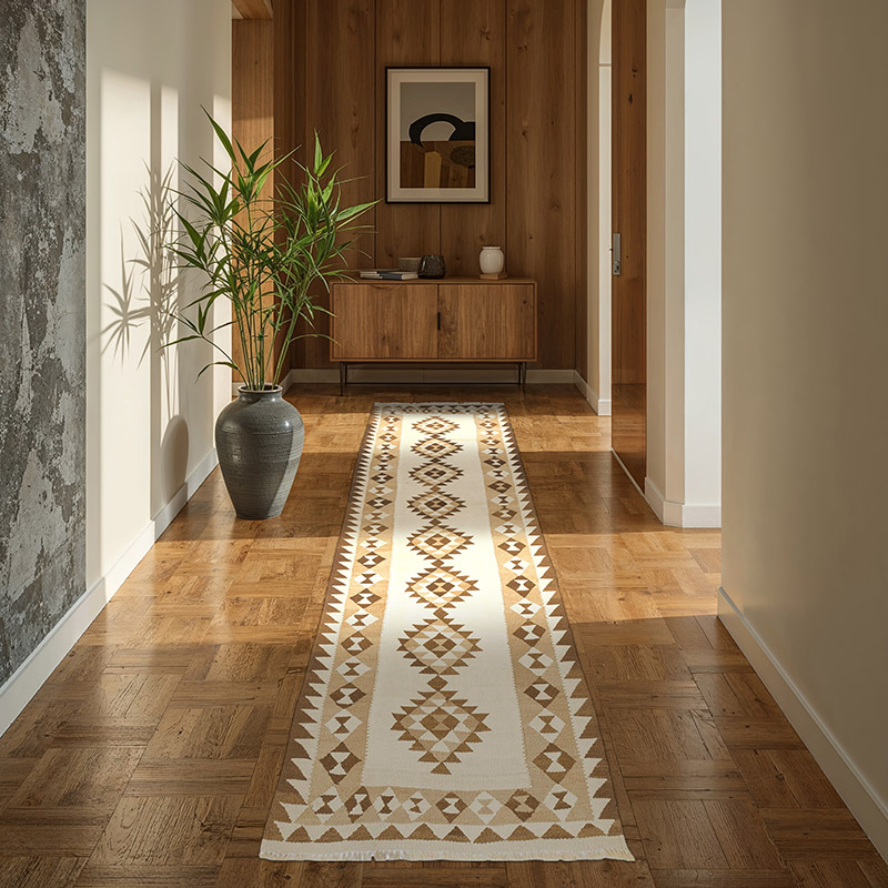 Alfombra Kilim Tribal Vintage - 93 cm x 295 cm - K0077319