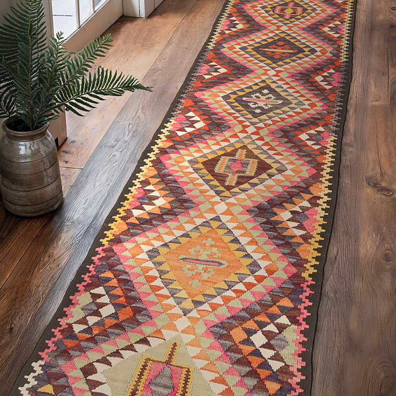 Vintage Anadolu Kilim Yolluk - 80 cm x 350 cm - K0077473
