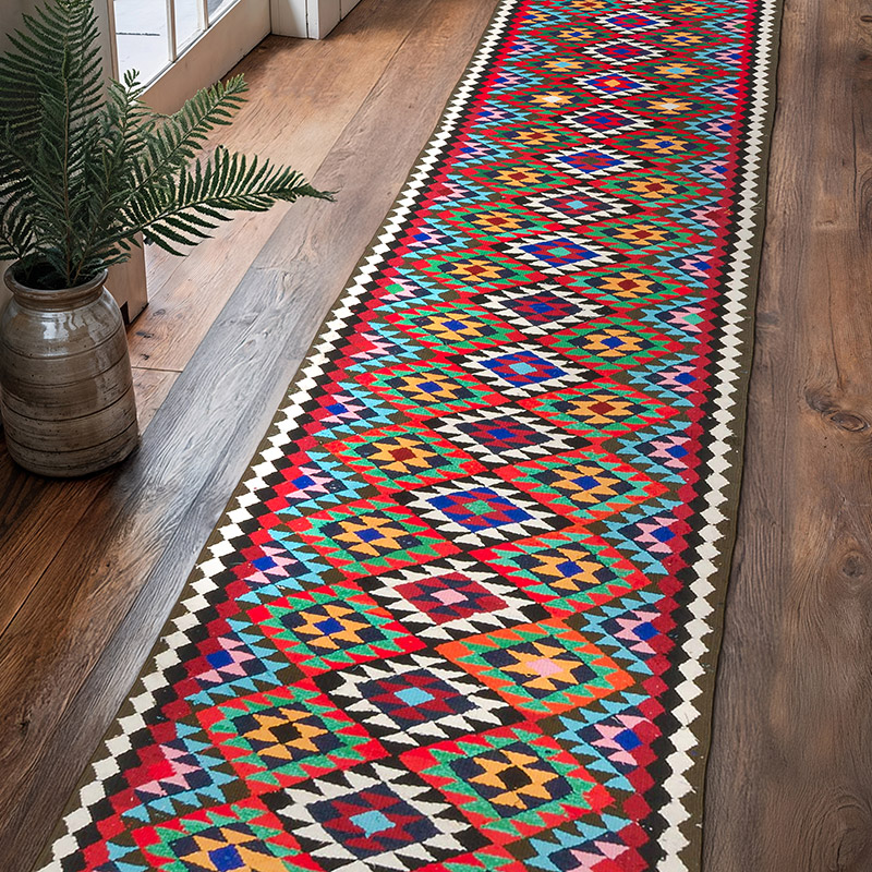 Alfombra Kilim Tribal Vintage - 83 cm x 344 cm - K0077479
