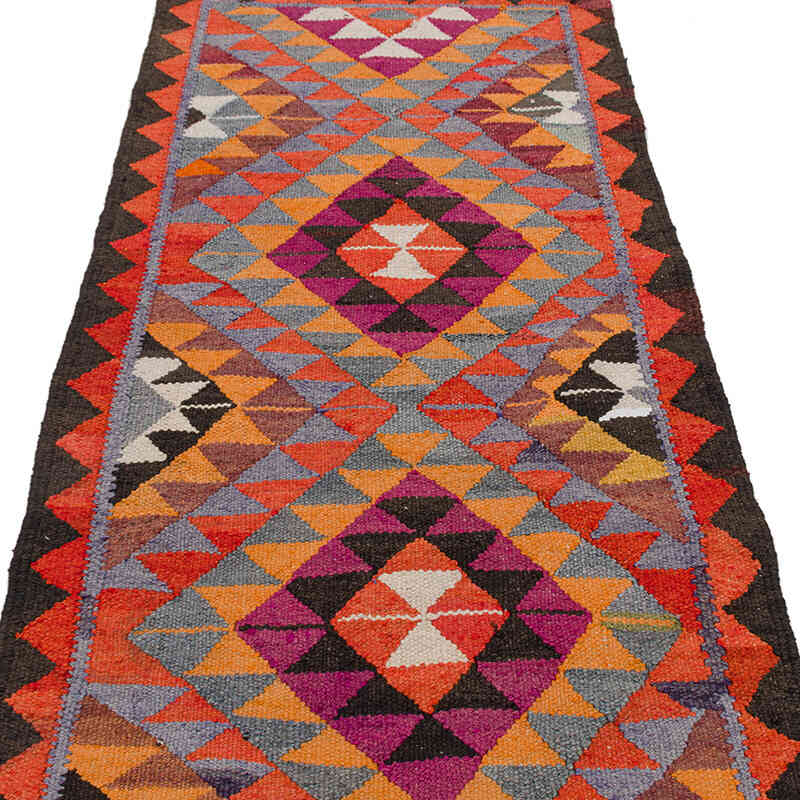 Vintage Tribal Kilim Runner - 3' 1" x 9' 10" (37" x 118") - K0077484