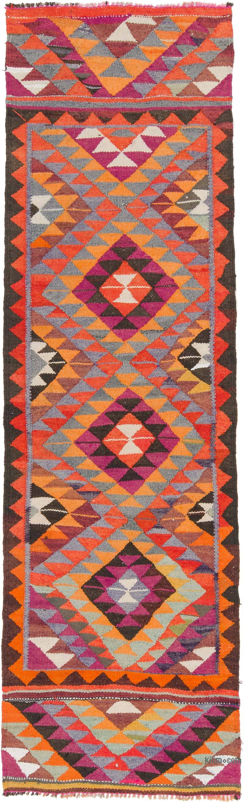 Vintage Tribal Kilim Runner - 3' 1" x 9' 10" (37" x 118") - K0077484