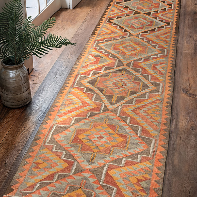 Vintage Tribal Kilim Runner - 2' 11" x 11'  (35" x 132") - K0077488