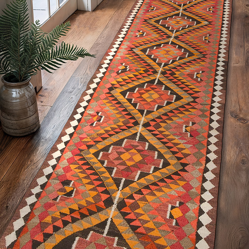 Vintage Tribal Kilim Runner - 2' 11" x 11'  (35" x 132") - K0077492
