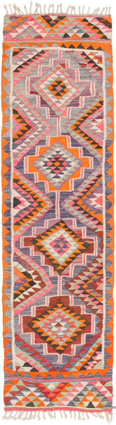 Vintage Tribal Kilim Runner - 3' 3" x 11' 2" (39" x 134")