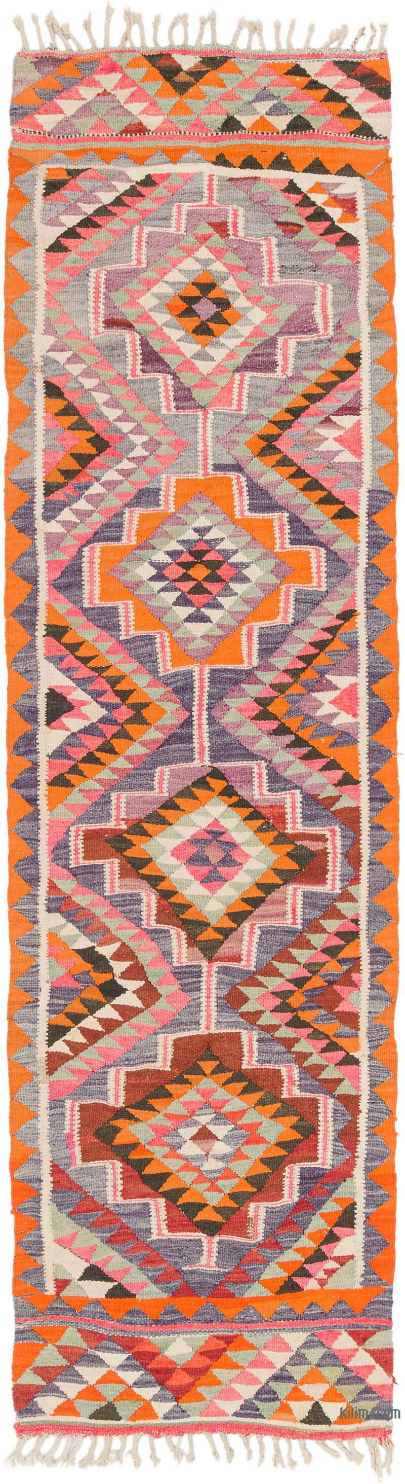 Vintage Anadolu Kilim Yolluk - 98 cm x 341 cm - K0077495