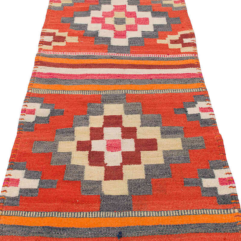 Vintage Tribal Kilim Runner - 2' 11" x 9' 9" (35" x 117") - K0077497