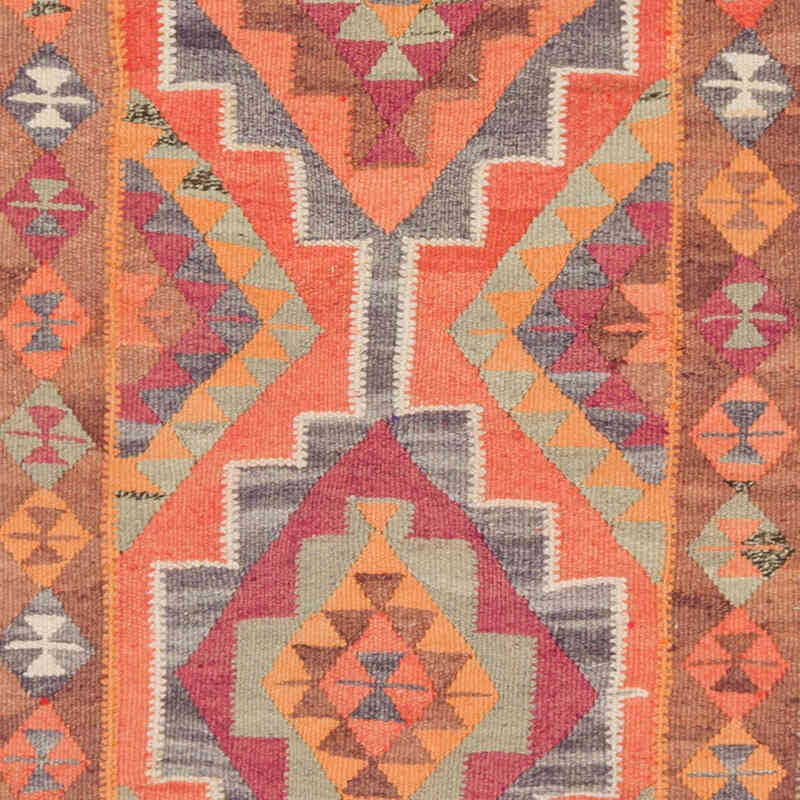 Vintage Tribal Kilim Runner - 3' 1" x 10' 11" (37" x 131") - K0077498