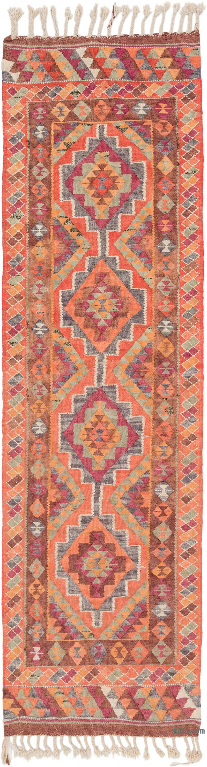 Vintage Tribal Kilim Runner - 3' 1" x 10' 11" (37" x 131") - K0077498
