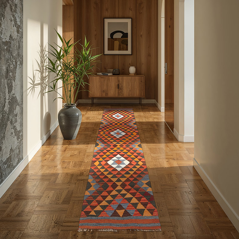 Vintage Tribal Kilim Runner - 2' 5" x 9' 4" (29" x 112") - K0077501