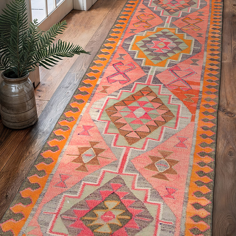 Alfombra Kilim Tribal Vintage - 97 cm x 330 cm - K0077503