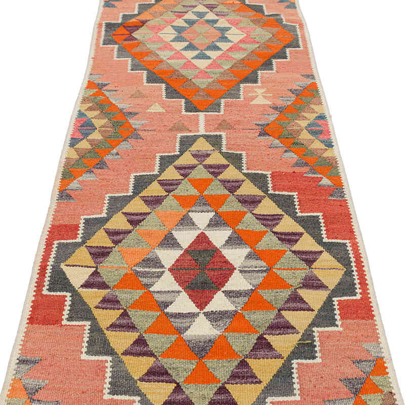 Vintage Anadolu Kilim Yolluk - 87 cm x 360 cm - K0077504