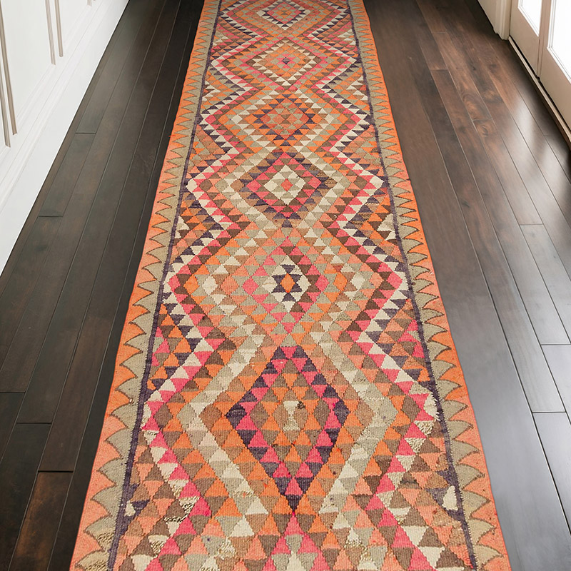 Alfombra Kilim Tribal Vintage - 101 cm x 315 cm - K0077510