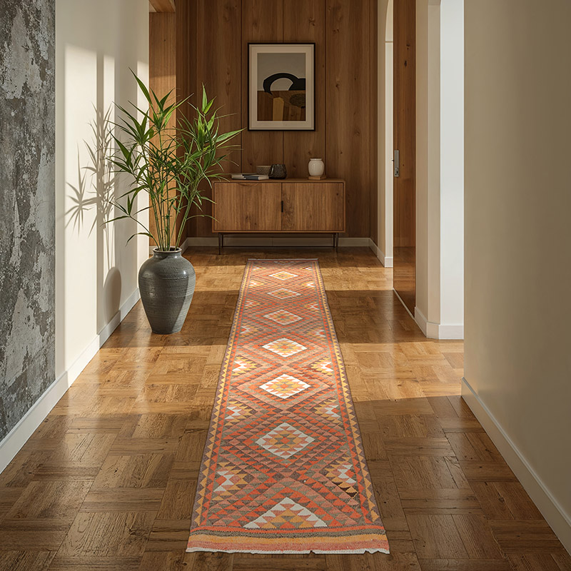 Alfombra Kilim Tribal Vintage - 80 cm x 300 cm - K0077511