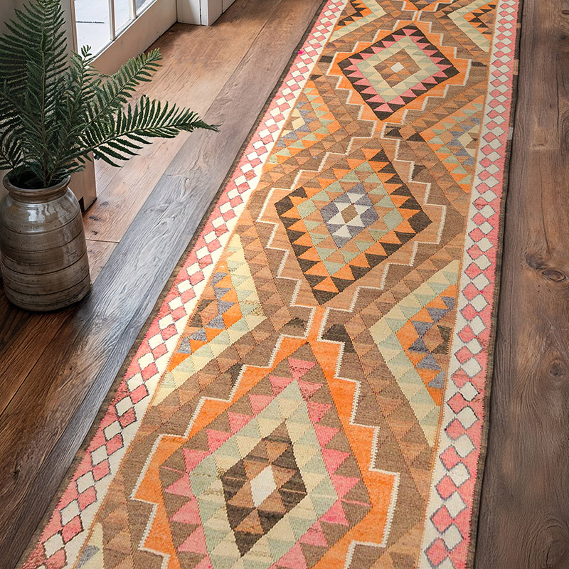 Vintage Anadolu Kilim Yolluk - 95 cm x 365 cm - K0077513