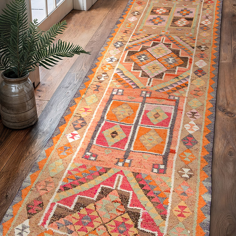 Vintage Anadolu Kilim Yolluk - 97 cm x 334 cm - K0077516