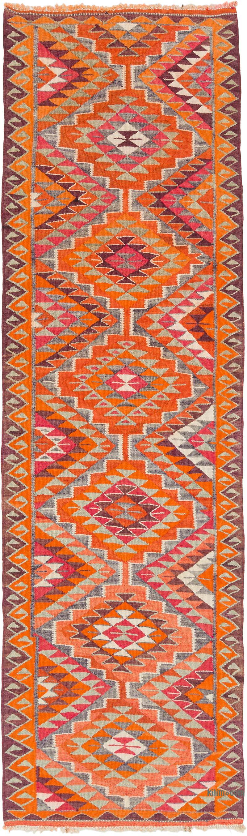 Vintage Tribal Kilim Runner - 3' 1" x 10' 10" (37" x 130") - K0077523