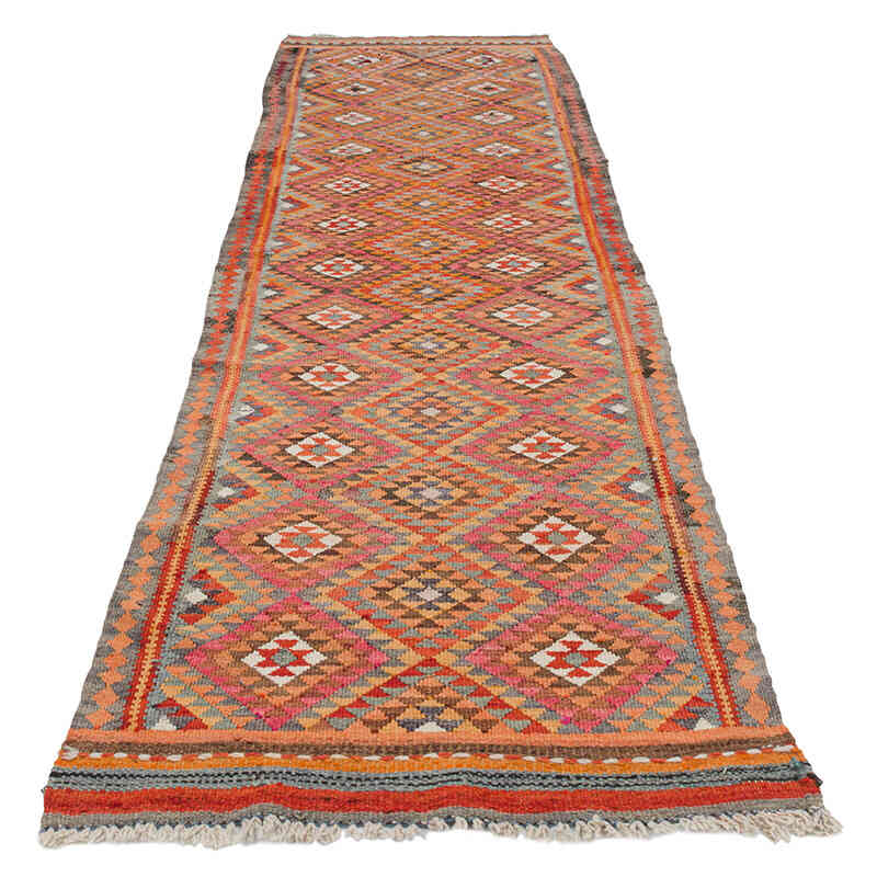 Vintage Tribal Kilim Runner - 2' 9" x 10' 1" (33" x 121") - K0077526