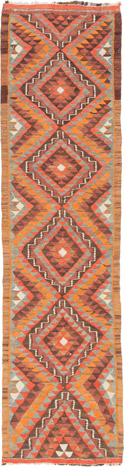 Vintage Tribal Kilim Runner - 2' 9" x 10' 2" (33" x 122")