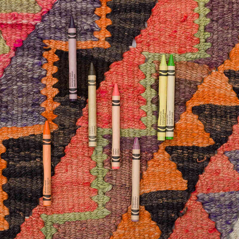 Vintage Tribal Kilim Runner - 2' 10" x 9' 10" (34" x 118") - K0077528