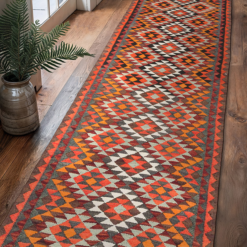 Alfombra Kilim Tribal Vintage - 89 cm x 320 cm - K0077529