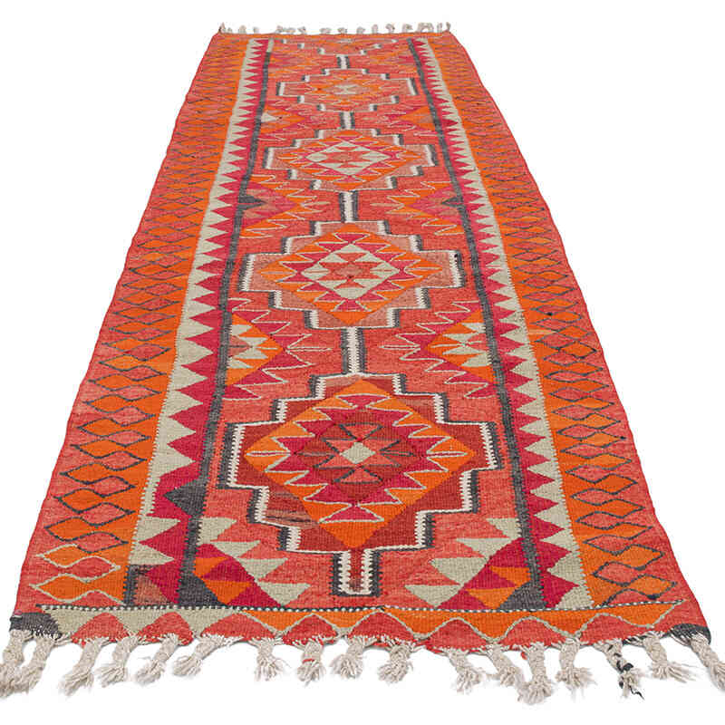 Vintage Tribal Kilim Runner - 3' 5" x 10' 6" (41" x 126") - K0077536