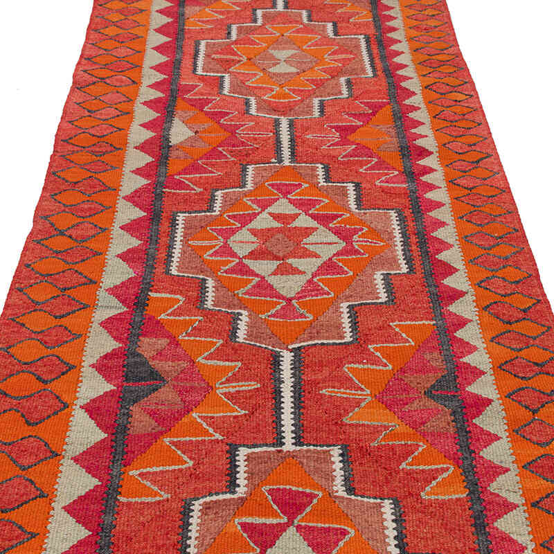 Vintage Tribal Kilim Runner - 3' 5" x 10' 6" (41" x 126") - K0077536