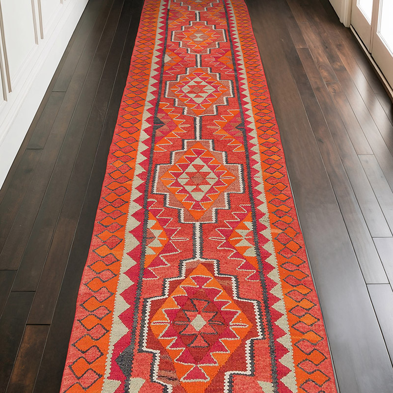 Vintage Tribal Kilim Runner - 3' 5" x 10' 6" (41" x 126") - K0077536