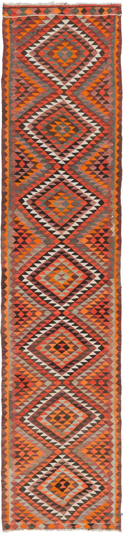 Vintage Tribal Kilim Runner - 2' 8" x 11' 4" (32" x 136")