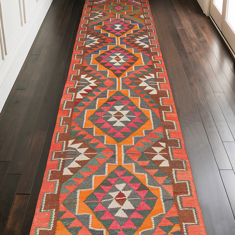 Vintage Anadolu Kilim Yolluk - 104 cm x 316 cm - K0077548