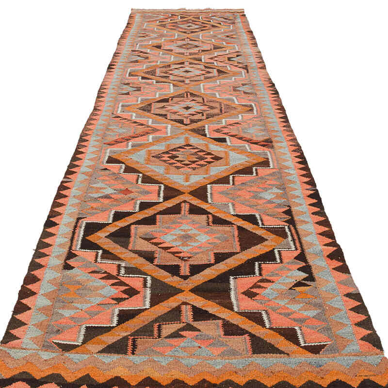 Vintage Tribal Kilim Runner - 3' 3" x 12' 6" (39" x 150") - K0077550