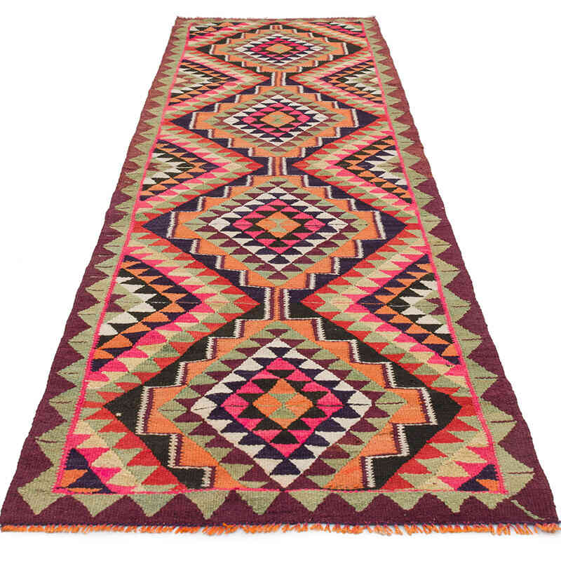 Alfombra Kilim Tribal Vintage - 90 cm x 305 cm - K0077551