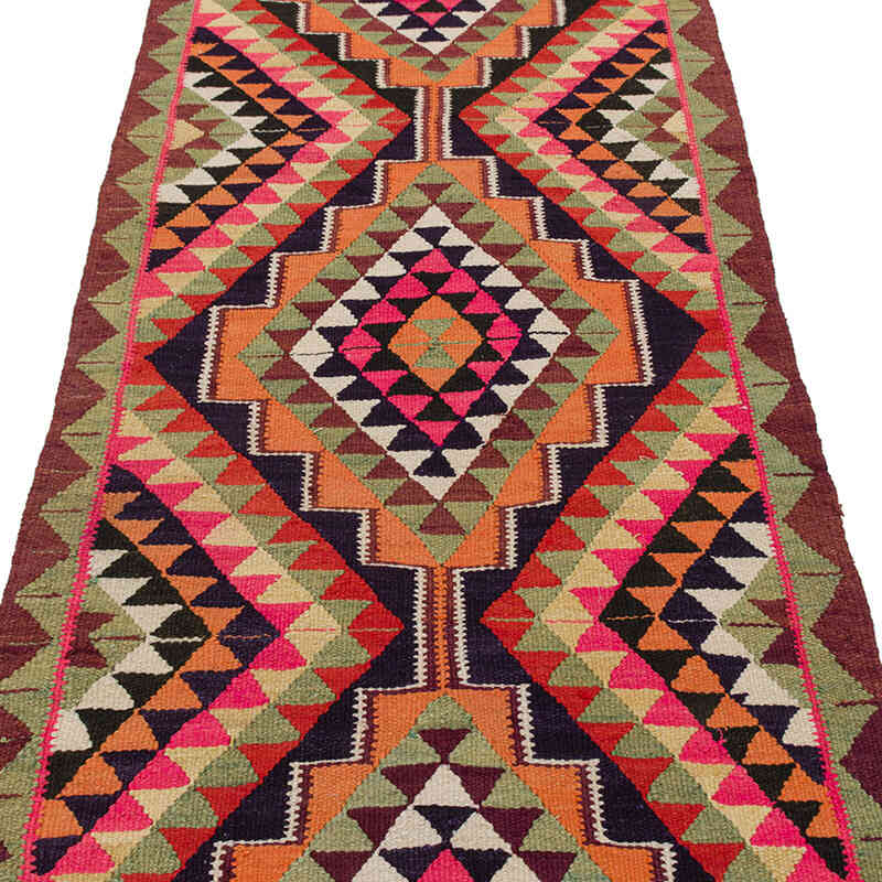 Alfombra Kilim Tribal Vintage - 90 cm x 305 cm - K0077551