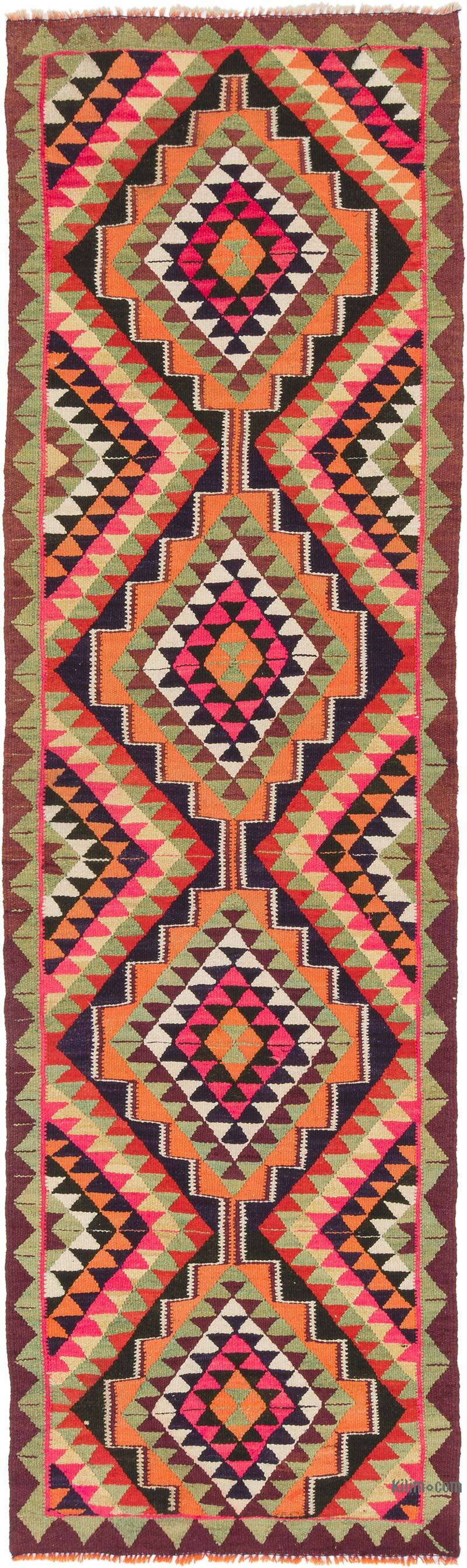 Alfombra Kilim Tribal Vintage - 90 cm x 305 cm - K0077551
