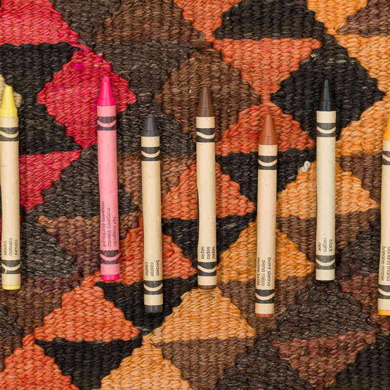 Alfombra Kilim Tribal Vintage - 91 cm x 300 cm - K0077553