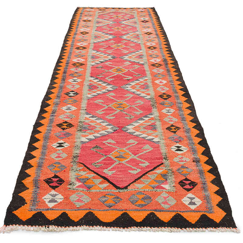 Vintage Tribal Kilim Runner - 3' 2" x 11'  (38" x 132") - K0077556