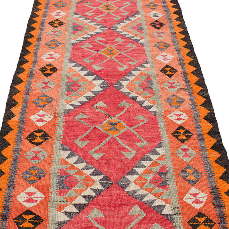 Vintage Tribal Kilim Runner - 3' 2" x 11'  (38" x 132") - K0077556