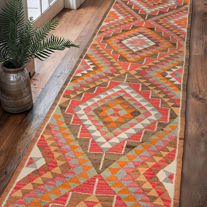 Alfombra Kilim Tribal Vintage - 83 cm x 320 cm - K0077564