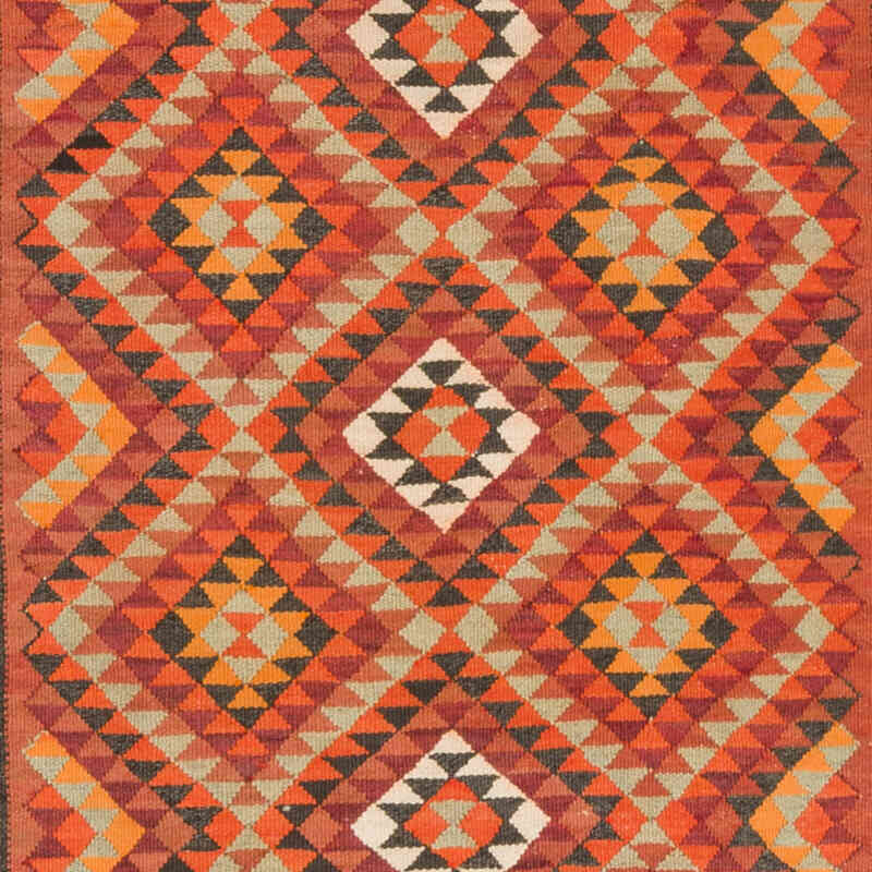 Vintage Tribal Kilim Runner - 3' 1" x 10' 7" (37" x 127") - K0077565