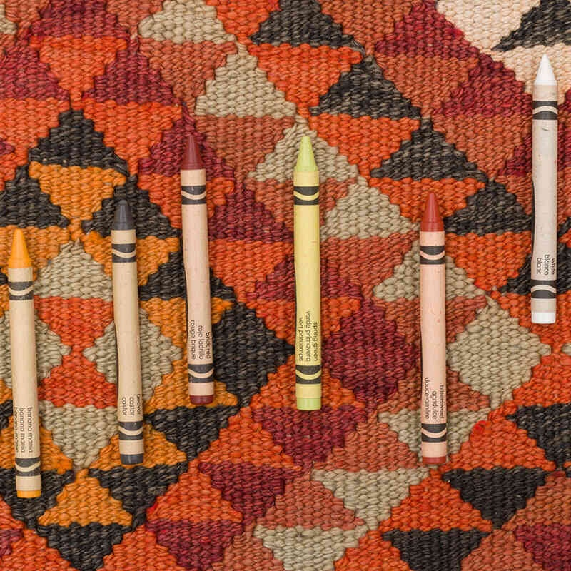 Vintage Tribal Kilim Runner - 3' 1" x 10' 7" (37" x 127") - K0077565